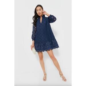 Tuckernuck Navy Organza Palmerston Dress Sz S